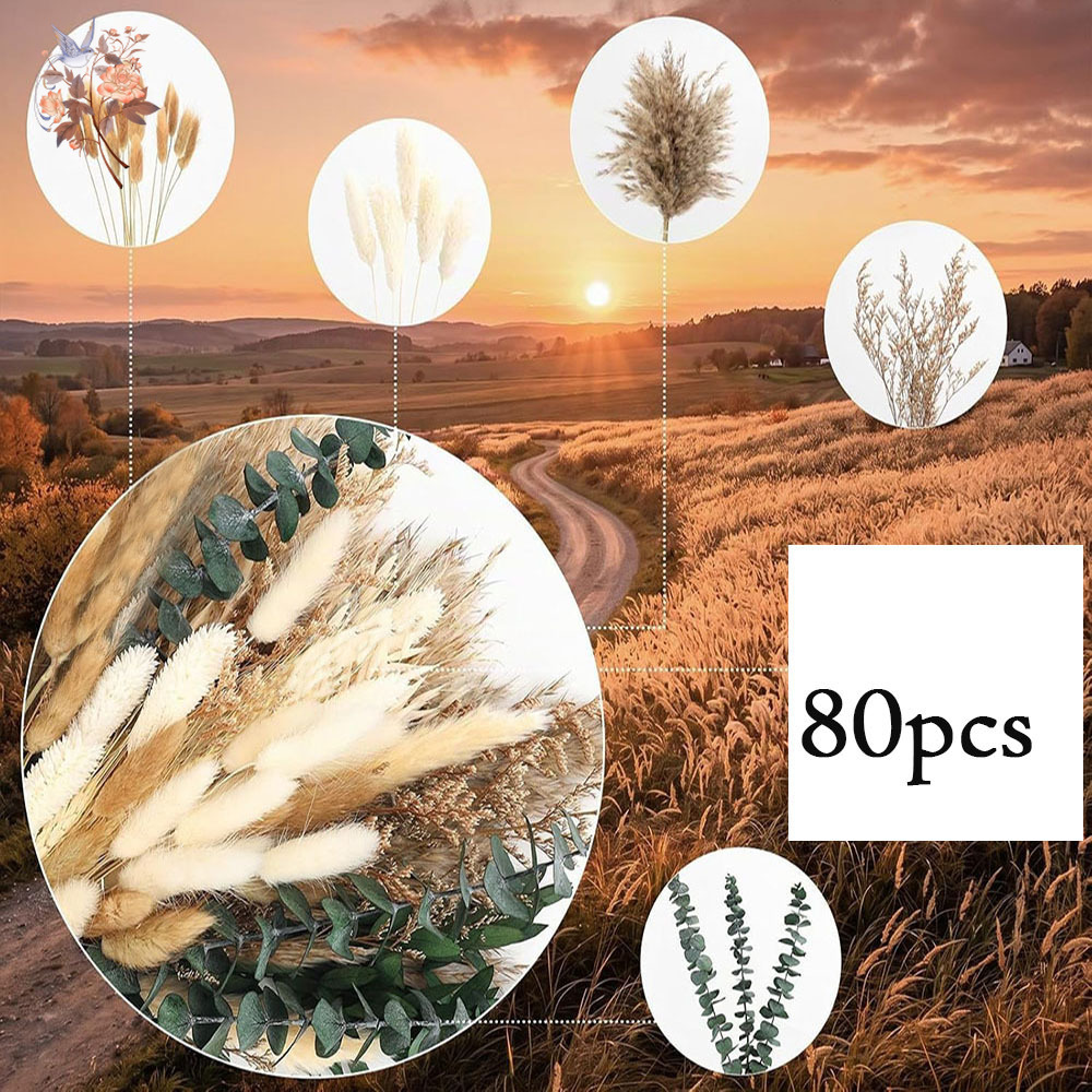 80Pcs Natural Dried Flowers Bo - Eucalyptus Preserved recension och pris